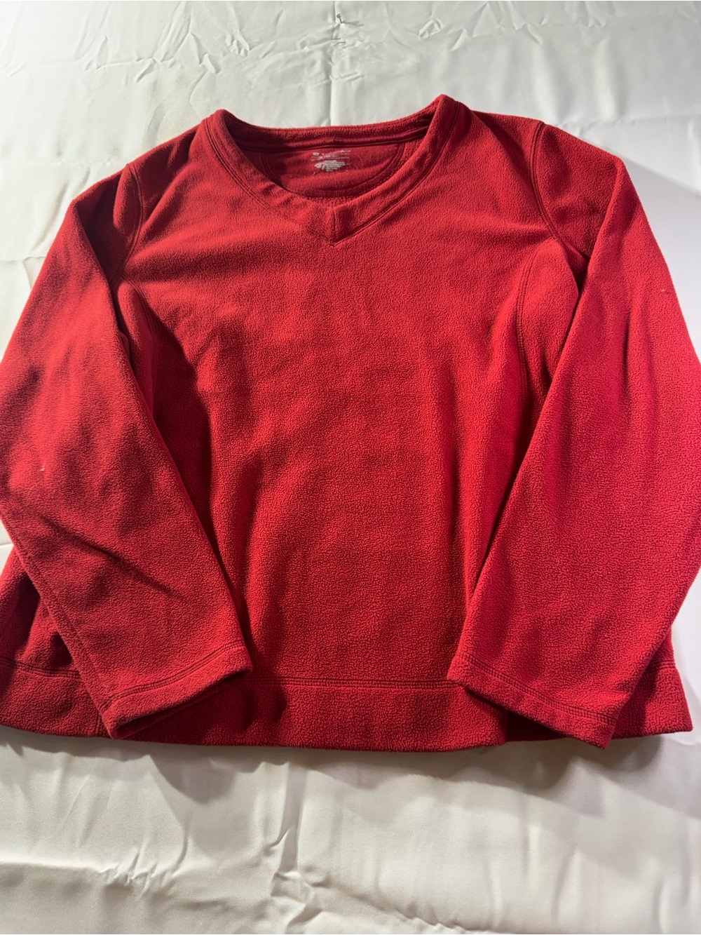 tek gear XL Red Fleece V-Neck Sweatshirt